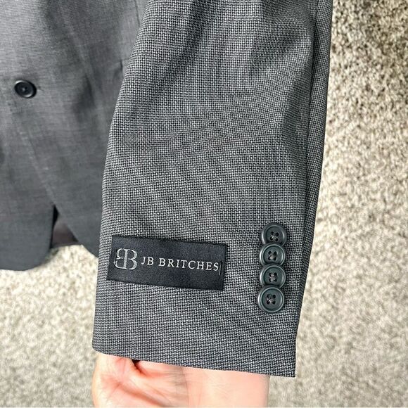 JB Britches Blazer Men’s 42L Logan Wool Grey Suit Jacket NWT - Picture 3 of 6